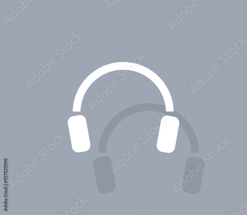 Vector icon of white color with shadow on gray background