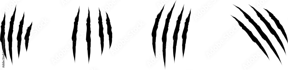 Animal Claw scratches icons set vector. Claws silhouette, claw marks Animal Claw scratches icons set vector. Claws silhouette, claw marks