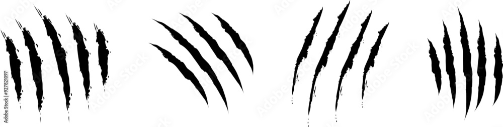 Animal Claw scratches icons set vector. Claws silhouette, claw marks Animal Claw scratches icons set vector. Claws silhouette, claw marks