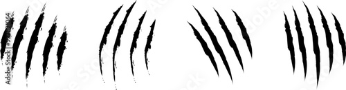 Animal Claw scratches icons set vector. Claws silhouette, claw marks