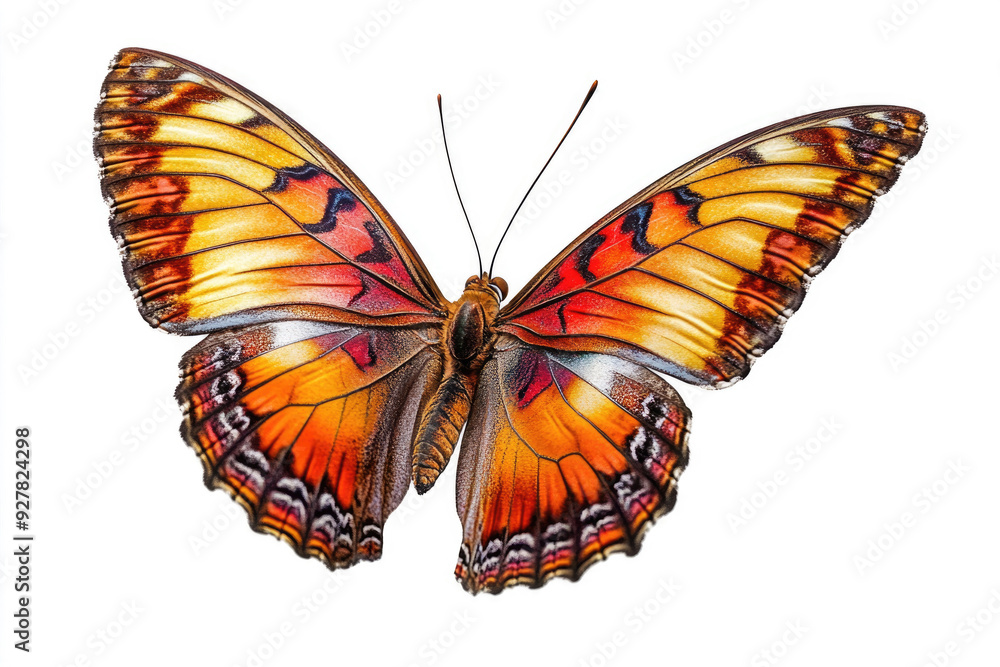 Obraz premium A beautiful butterfly in full flight, displaying its wings gracefully.
