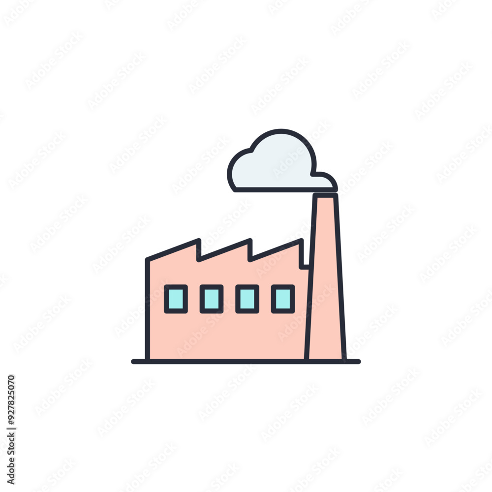 Fototapeta premium Factory icon vector illustration. Factory symbol isolated on white background