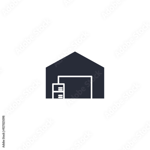 Warehouse icon vector illustration. Warehouse symbol isolated on white background