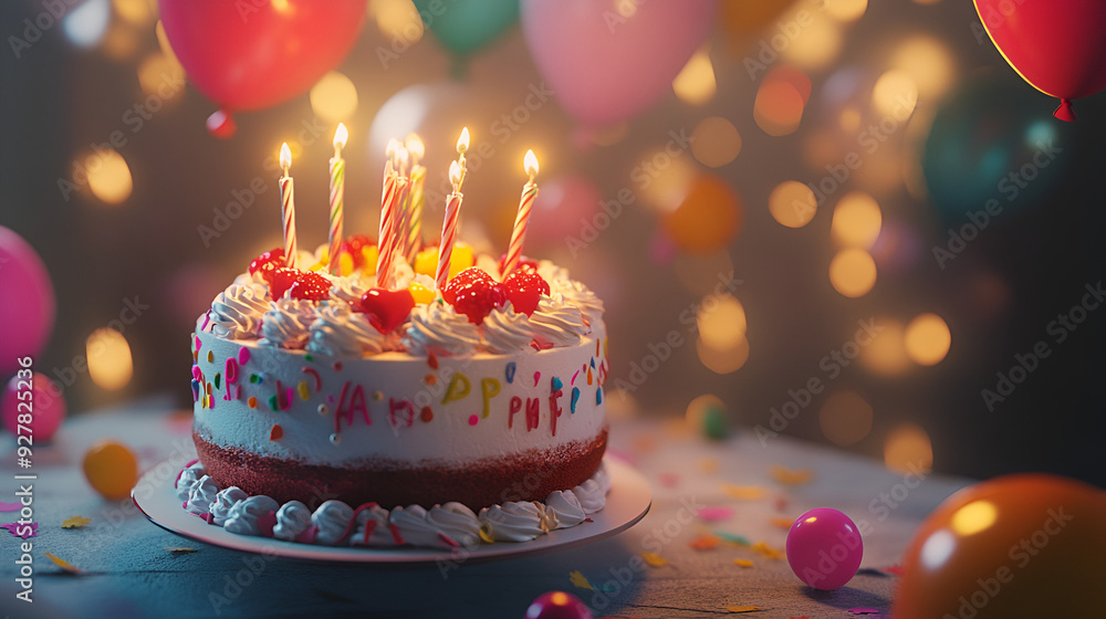 Birthday cake with candles, bright lights bokeh Beautiful birthday cake with burning candles on stand against festive lights Beautiful happy birthday Background, Generative AI
Birthday cake with candles, bright lights bokeh Beautiful birthday cake with burning candles on stand against festive lights Beautiful happy birthday Background, Generative AI