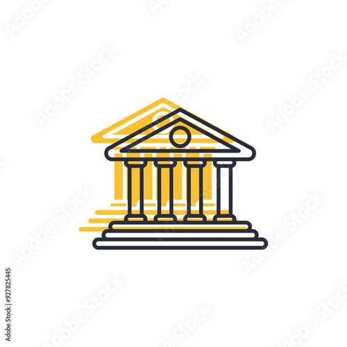 Courthouse icon vector illustration. Courthouse symbol isolated on white background