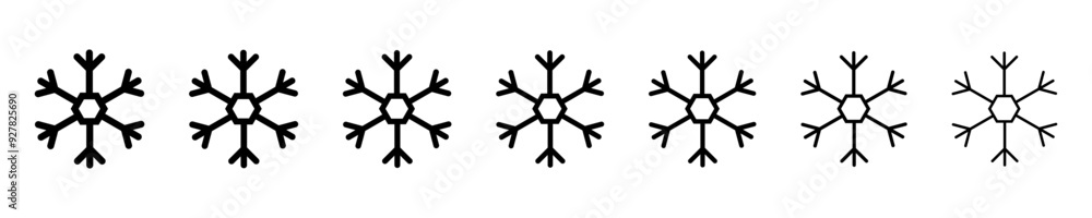 Snowflake line icon. snow icon isolated on white background. Symbol of winter, frozen icon. Snowflake line icon. snow icon isolated on white background. Symbol of winter, frozen icon.