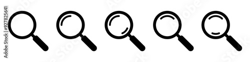 Magnifying glass icon, magnifier or loupe sign. Web search icon.