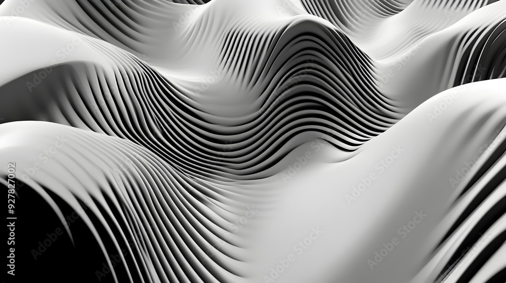 Mesmerizing 3D Rendered Monochrome Abstract Art with Hypnotic Geometric Patterns Mesmerizing 3D Rendered Monochrome Abstract Art with Hypnotic Geometric Patterns