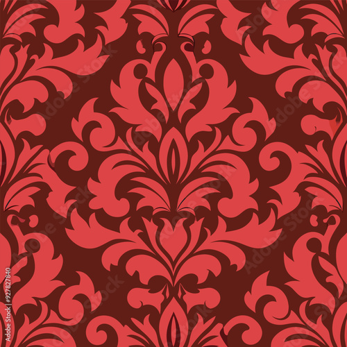 Elegant Vector Seamless Damask Pattern Classic Ornamental Design for Textiles And Wallpapers