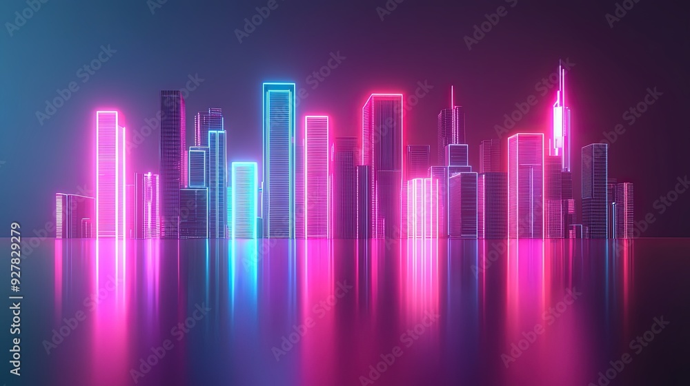 Futuristic cyberpunk cityscape, neon lights and dark shadows, 3D illustration Futuristic cyberpunk cityscape, neon lights and dark shadows, 3D illustration