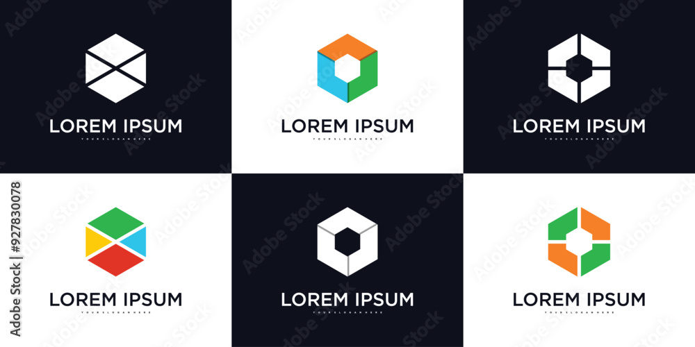 custom made wallpaper toronto digitalCollection of company logo design elements, abstract hexagons. Premium Vector