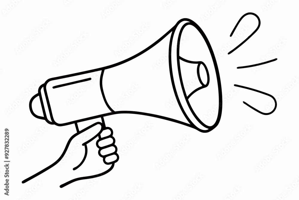 hand holding megaphone silhouette, minimal car horn icon vector illustration
hand holding megaphone silhouette, minimal car horn icon vector illustration