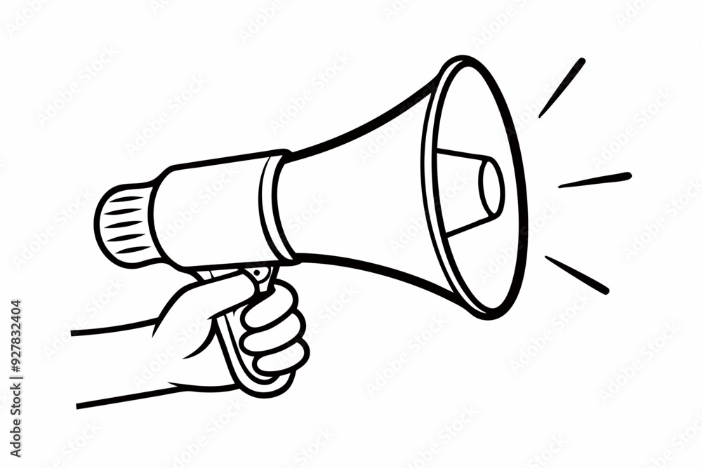hand holding megaphone silhouette, minimal car horn icon vector illustration
hand holding megaphone silhouette, minimal car horn icon vector illustration