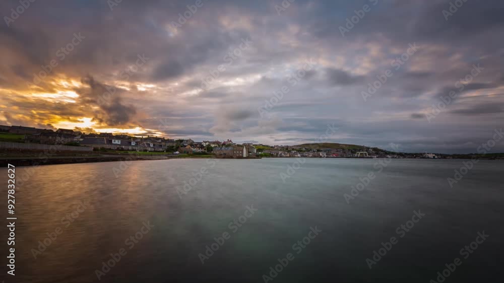 Time lapse over Stromness Orkney at Sunset 4K Time lapse over Stromness Orkney at Sunset 4K