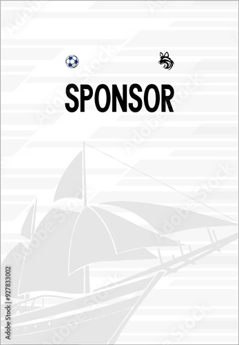 White and Grey Sports Jersey Design with Nautical Ship Pattern