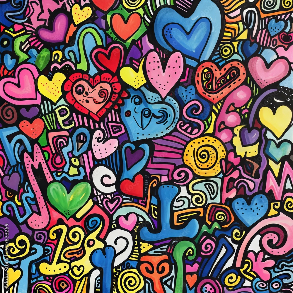 Love doodles background Love doodles background