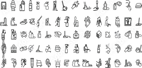 CLEANING  EDITABLE ICON SET
