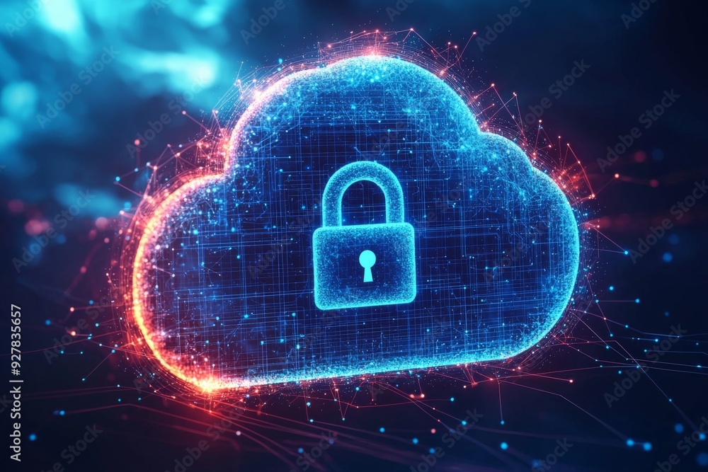 Illustration of Cloud Security Services Technology created with Generative AI Illustration of Cloud Security Services Technology created with Generative AI