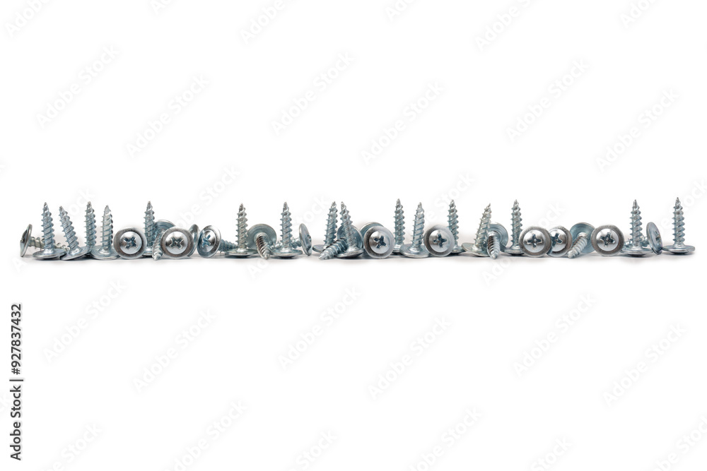 Screw-washer to wood isolated on a white background. Screw-washer to wood isolated on a white background.