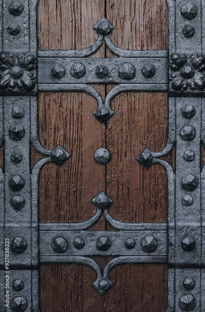 decorative wrought iron motif on medieval doors decorative wrought iron motif on medieval doors