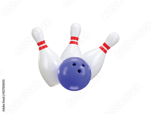 bowling pin icon 3d rendering vector illustration