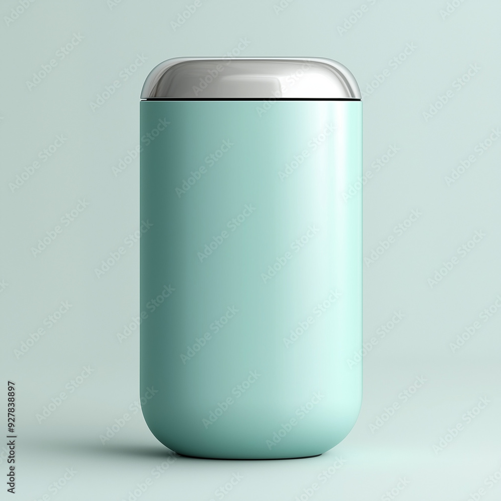 Minimalist Design: Sleek Mint Waste Bin Symbol Minimalist Design: Sleek Mint Waste Bin Symbol