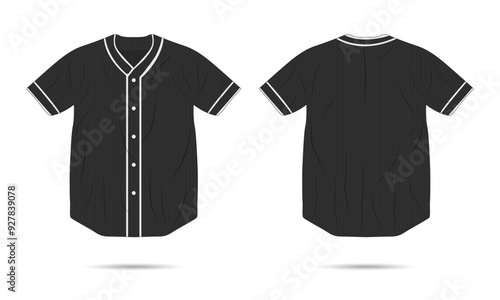 Black baseball jersey mockup. Vector illustration