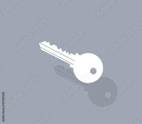 Vector icon of white color with shadow on gray background