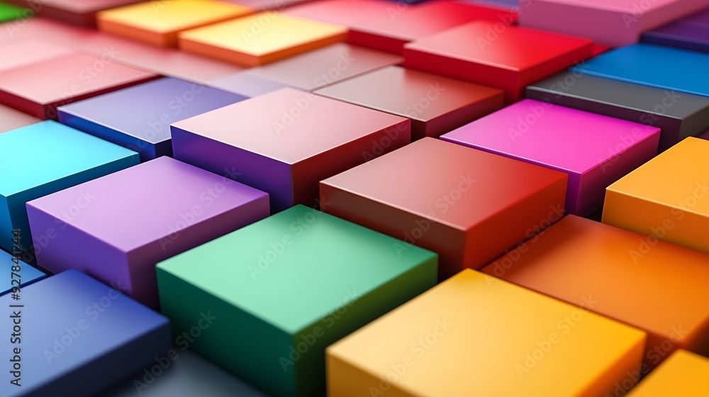 Obraz premium Colorful Various Boxes 3D illustration