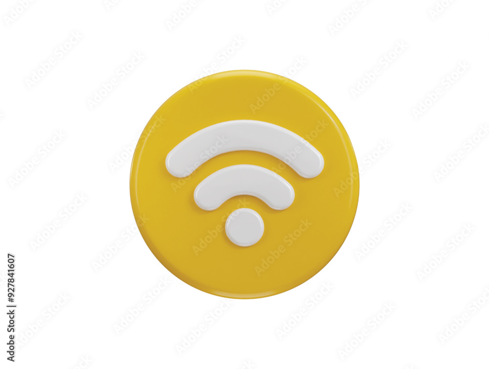 wifi icon with button icon 3d rendering vector illustration wifi icon with button icon 3d rendering vector illustration