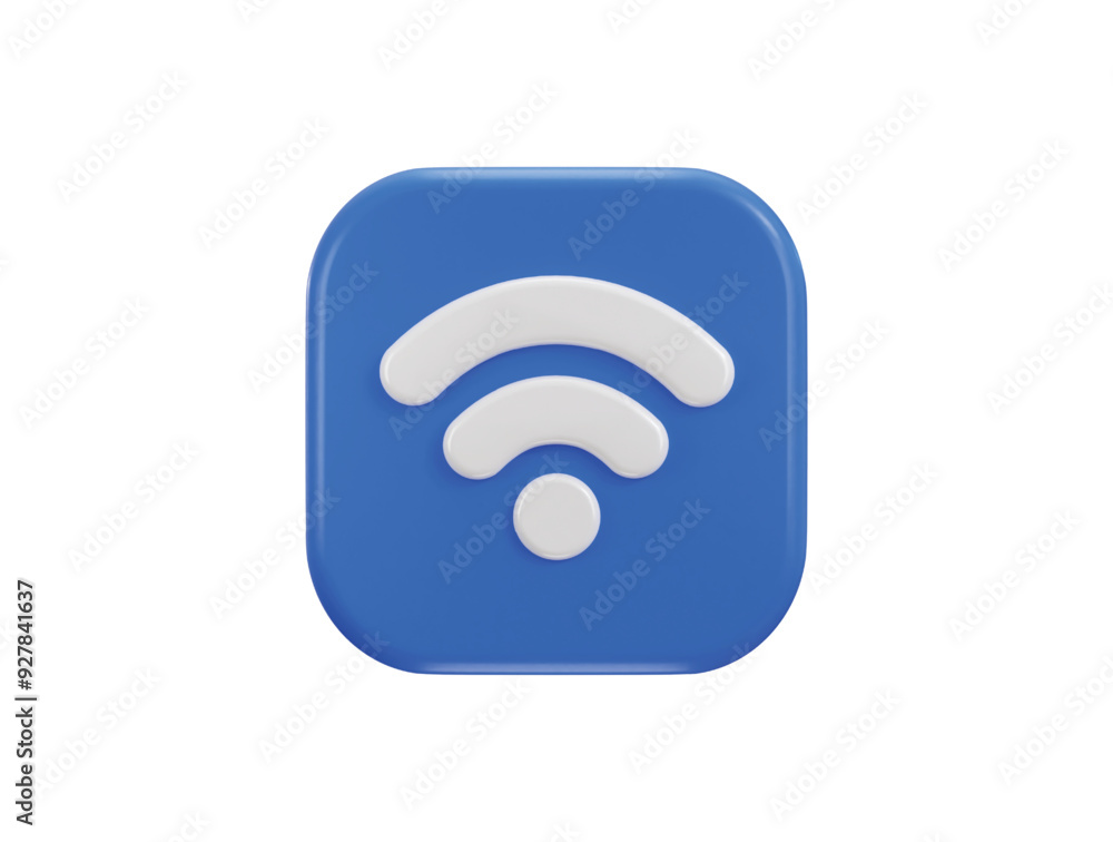 wifi icon with button icon 3d rendering vector illustration wifi icon with button icon 3d rendering vector illustration