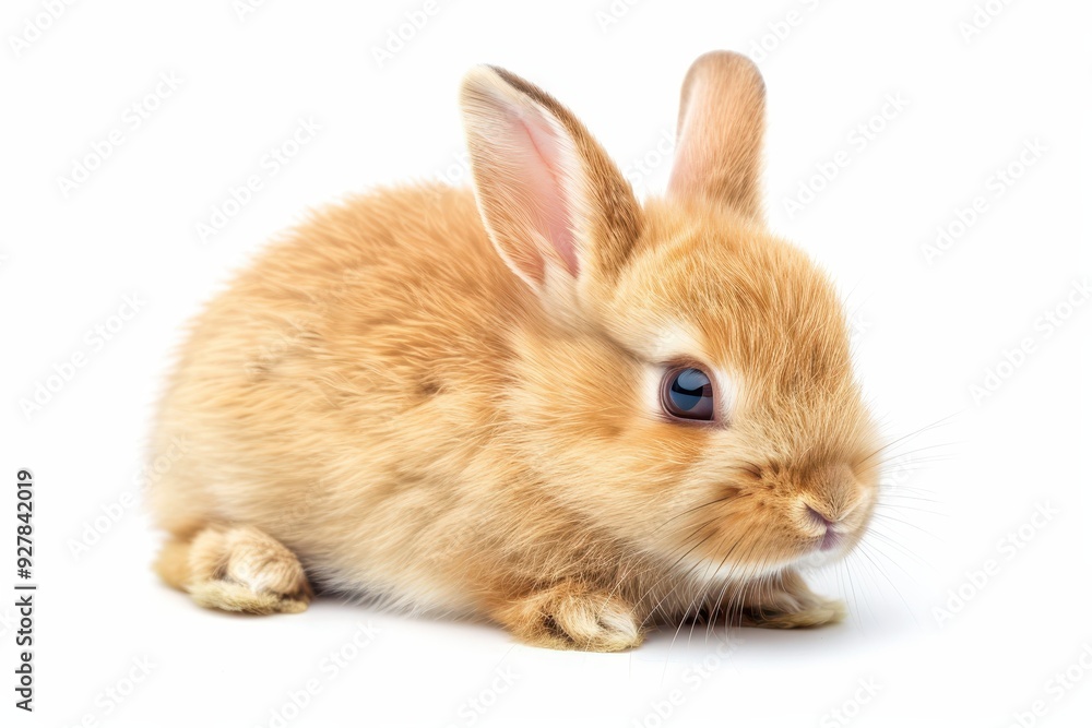 Obraz premium Cute bunny on white background