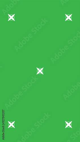 Green screen background, VFX motion tracking markers. Art design green screen backdrop template. Abstract concept video footage replacement tracking markers element.	