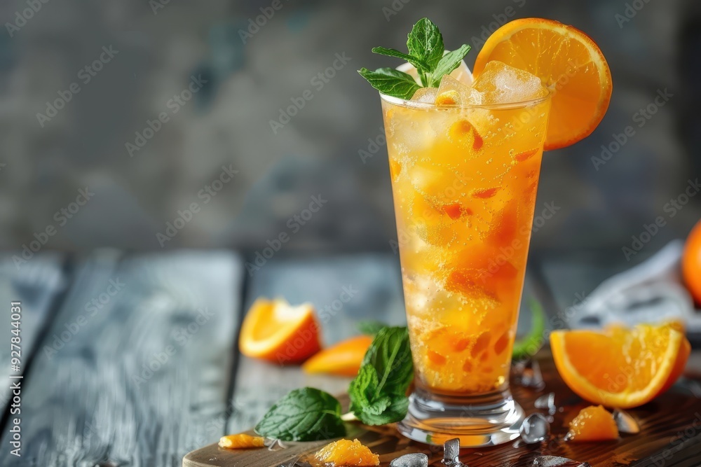 Fototapeta premium Rum and orange cocktail is refreshing and boozy