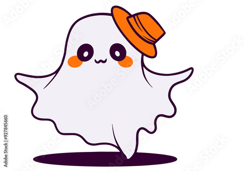 Halloween ghost boo with hat photo