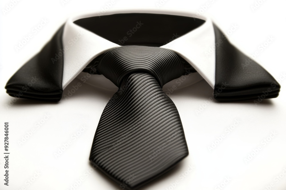Minimalist black and white tie symbolizing simplicity and modern elegance in mens fashion Minimalist black and white tie symbolizing simplicity and modern elegance in mens fashion