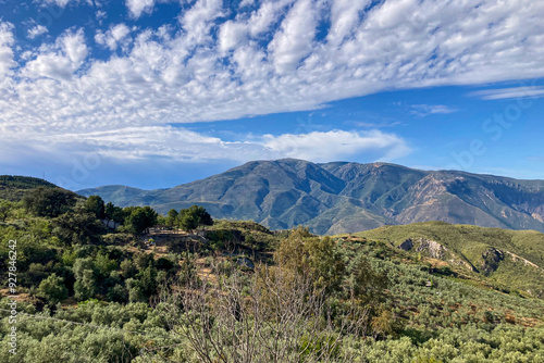 Panoramic view on Sierra Nevada range, Andalusia, Spain