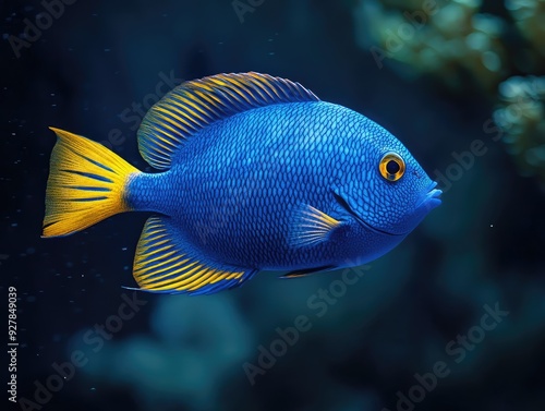 fish on blue