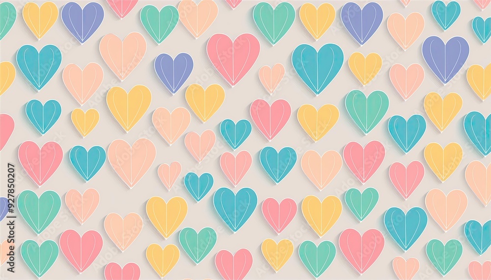seamless pattern of colored hearts seamless pattern of colored hearts