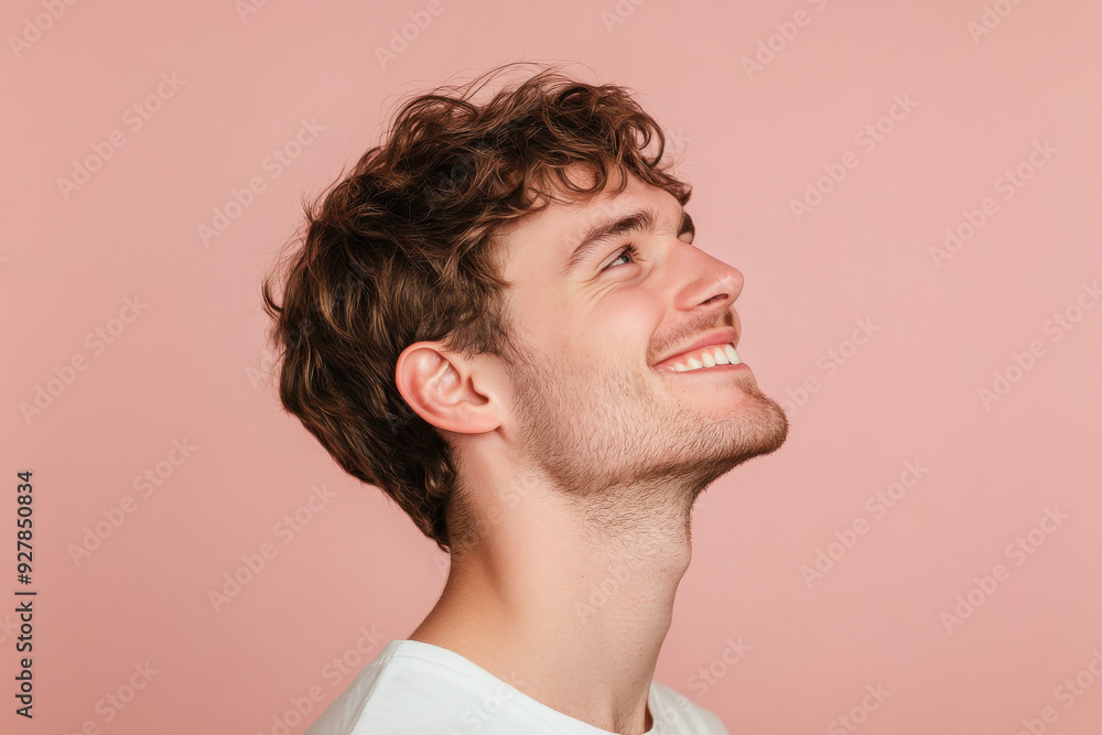 Fototapeta premium A close up of a man's face with his eyes closed
