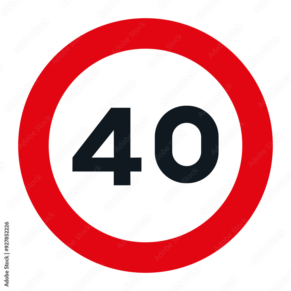 RESTRICTION SIGNS, R-301 - Maximum Speed 40 - PNG RESTRICTION SIGNS, R-301 - Maximum Speed 40 - PNG