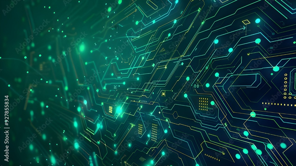 Digital technology banner with a green and blue background, cyber technology circuit, innovation future data, internet network, artificial intelligence big data Digital technology banner with a green and blue background, cyber technology circuit, innovation future data, internet network, artificial intelligence big data