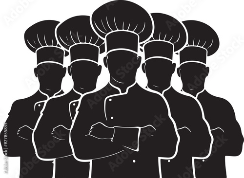 Chef Group Silhouette Vector Illustration
