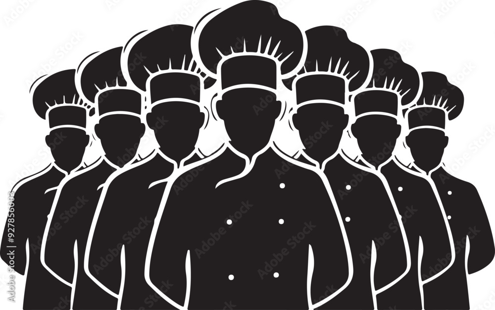 Chef Team Silhouette Vector Illustration Chef Team Silhouette Vector Illustration