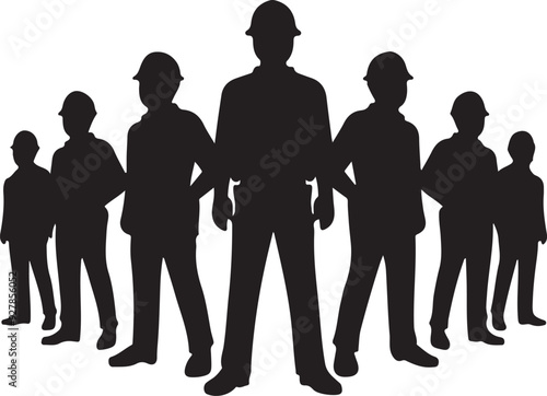 Construction Workers Silhouette Vector Illustration