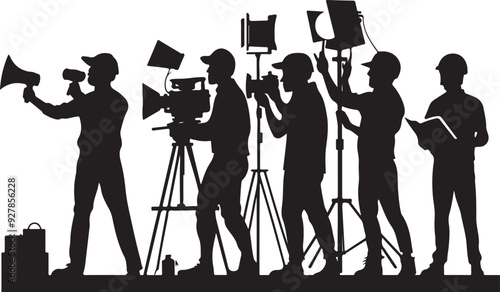 Film Crew Silhouette Vector Illustration