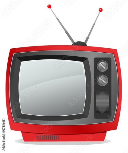 retro vintage tv television vector isolated