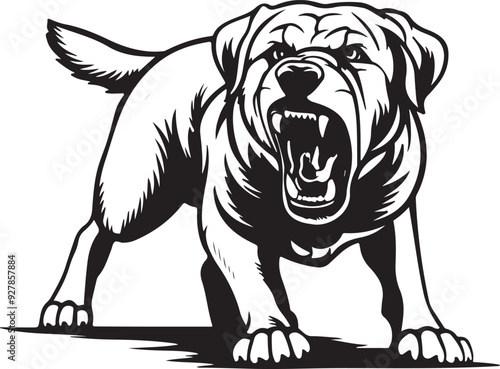 Labrador Dog Aggressive Angry Stylized Vector