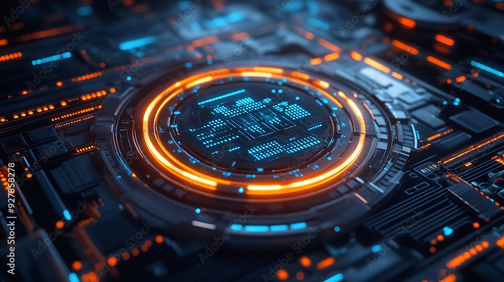 Obraz premium 3D Rendering of Abstract Technology Product Display Background