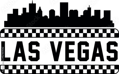 Canvas Print Las Vegas Skyline Silhouette Vector